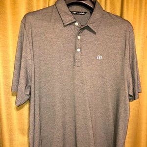 Men’s XL Travis Mathew The Zinna Slub Piqué Polo HEATHER BLACK. Never worn!